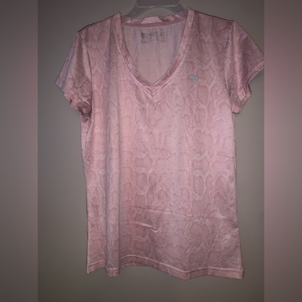 Ariat Light Pink Snake Print V-Neck Tee